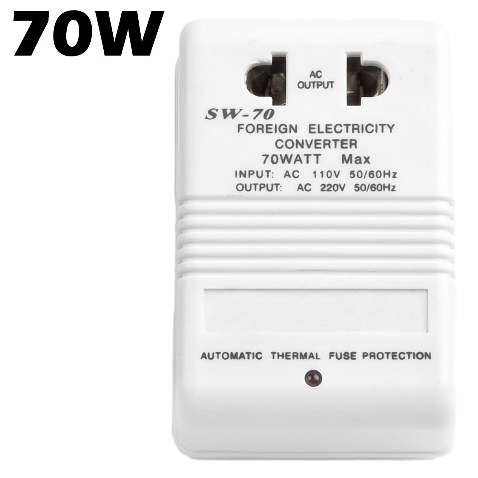 220V To 110V Step Up Down Voltage Converter 70W Transformer For Travel With Dual Channel Ac117V-Ac230V Switch Black And White White110V To 220V