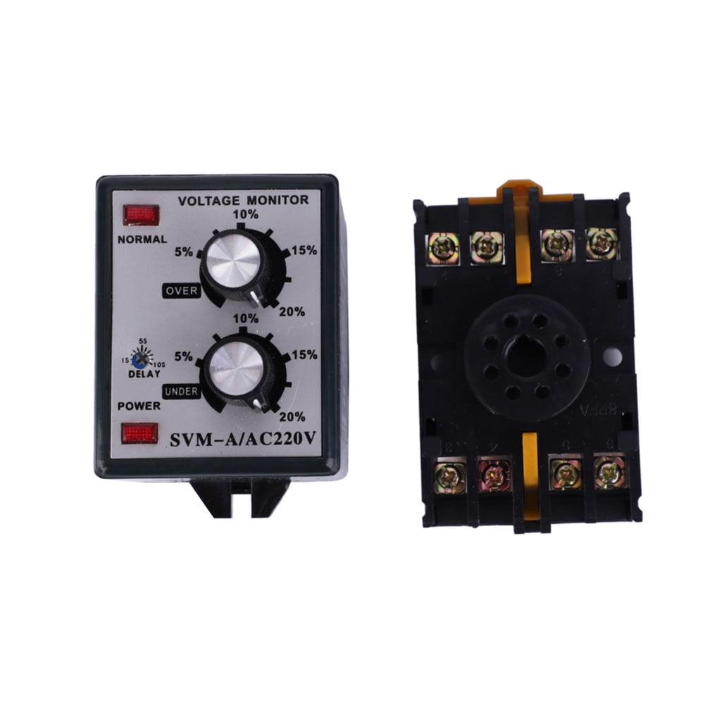 220V Undervolt & Overvolt Protection, Adjustable for Safe Electrical Performance Single Phase Voltage Monitor