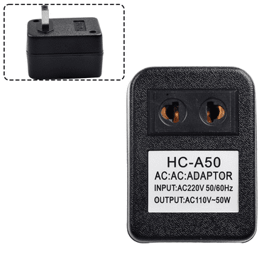 220V to 110V 50W Step Up and Down Power Voltage Converter Watt Transformer for Travel (Black, 50W)