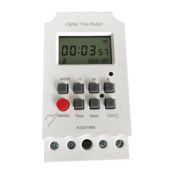 220VAC 25A KG316S Digital 1 Second Timer Switch Automatic Electronic Programmable Power Timer Switch,1 x Timer Switch,white