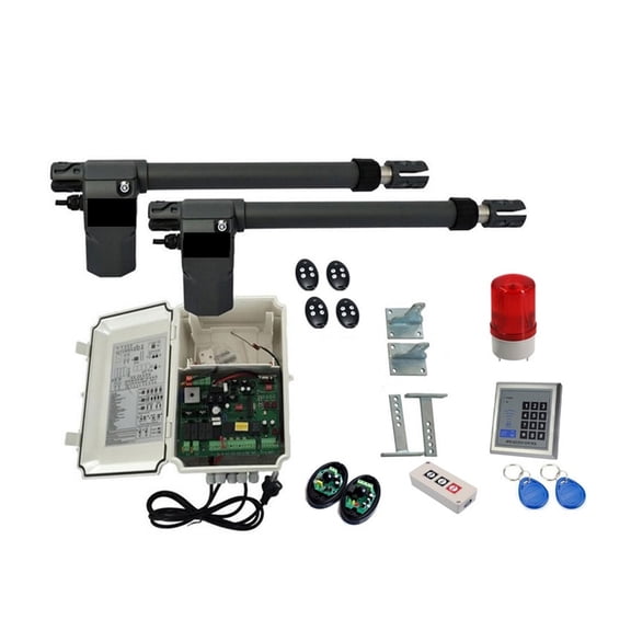 220VAC Automatic Dual Swing Gate Opener For Gates Up To 26 Feet Long 1700 Pounds With Loop Detector Wireless Keypad Optional ,Easy to Install