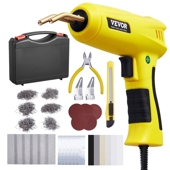 220W Plastic Welder Kit with 1200 Staples & 76 Welding Rods, Hot Stapler Gun for Plastic Repair with Professional Accessories for Cars, Furniture, Toys, and More
