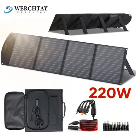 220W Portable Folding Solar Panel Charger Power Station IP65 for Home RV Camping