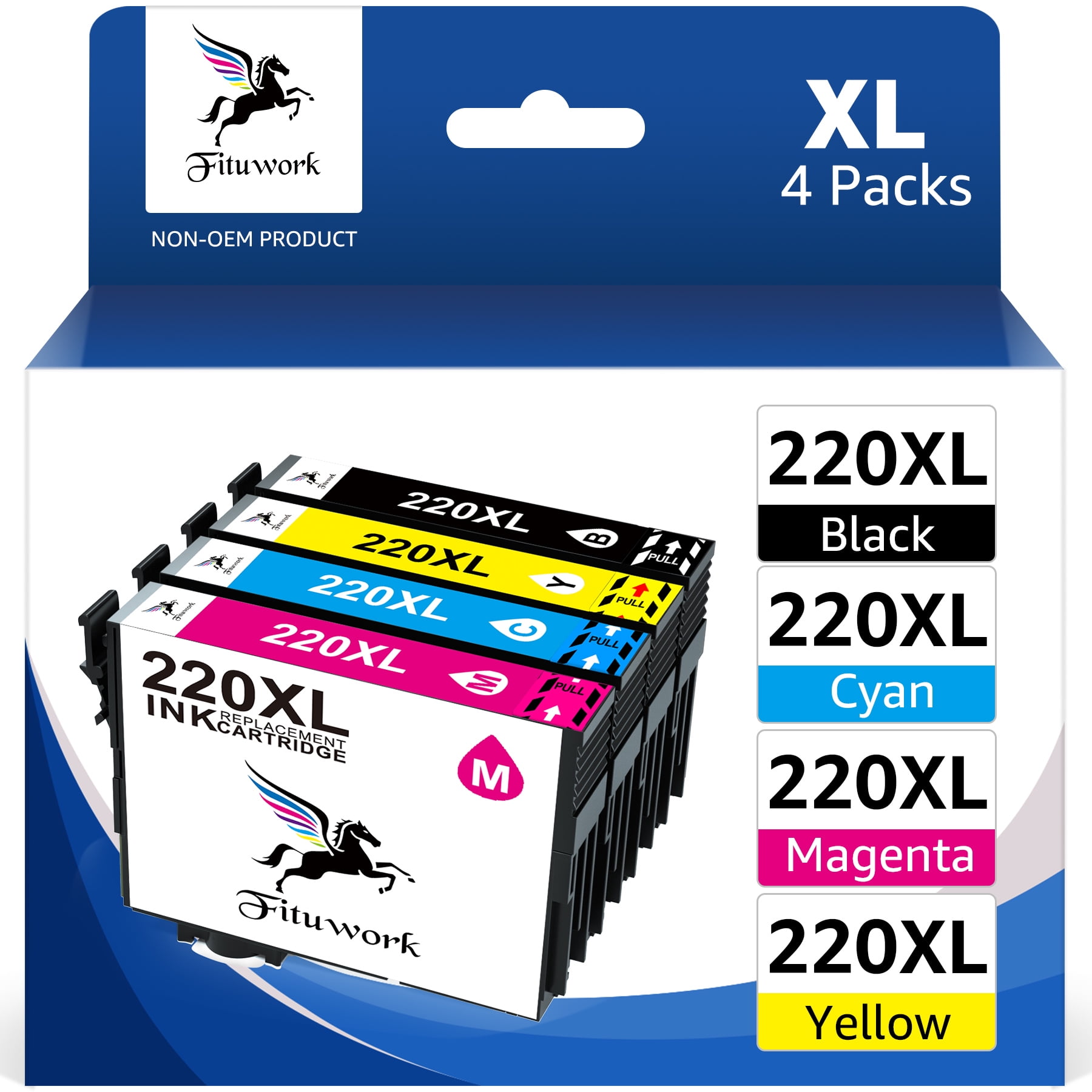 【送料込】 Epson 220XL 4-Pack Ink for WF-2760, WF-2750, WF-2630, WF プリンタアクセサリ