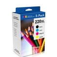 thumbnail image 1 of 220XL 220 XL Ink Cartridge Compatible for Epson 220 XL 220XL Compatible with Home XP-320 Home XP-420 Home XP-424 WF-2630 WF-2650 (5Pack), 1 of 6