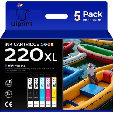220XL Ink Cartridges Replacement for Epson 220 Ink Cartridge to Use with Workforce WF-2760 WF-2750 WF-2630 WF-2650 WF-2660 XP-320 XP-420 (Black, Cyan, Magenta, Yellow, 5-Pack)