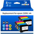 thumbnail image 1 of 220XL Ink Cartridges Replacement for Epson 220 Ink Cartridges for Printers for Epson Ink 220 (Black Cyan Magenta Yellow, 8-Pack), 1 of 7