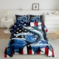 220cm*240cmMarlin Swordfish Quilt Set Boys American Flag Bedding Set