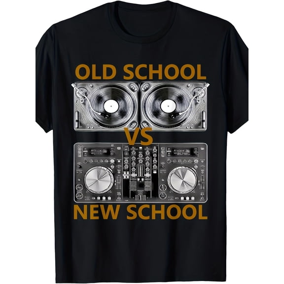 220g Old School vs New School DJ T-Shirt, House Dance Music
