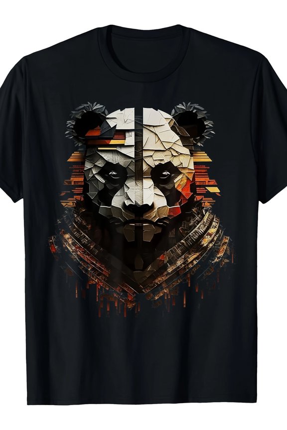 220g Panda Fantasy Animal Print Art T-Shirt - Animal Lover Design