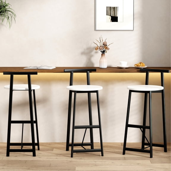 220lbs Capacity Metal Bar Stools / Good for Standing Tables & Breakfast Bars / Quiet Anti - slip Feet