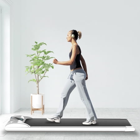 220lbs Under Desk Walking Pad, 42.5*19.7" Portable Electric Walking Treadmill with LED Display and Wheels for Home & Office