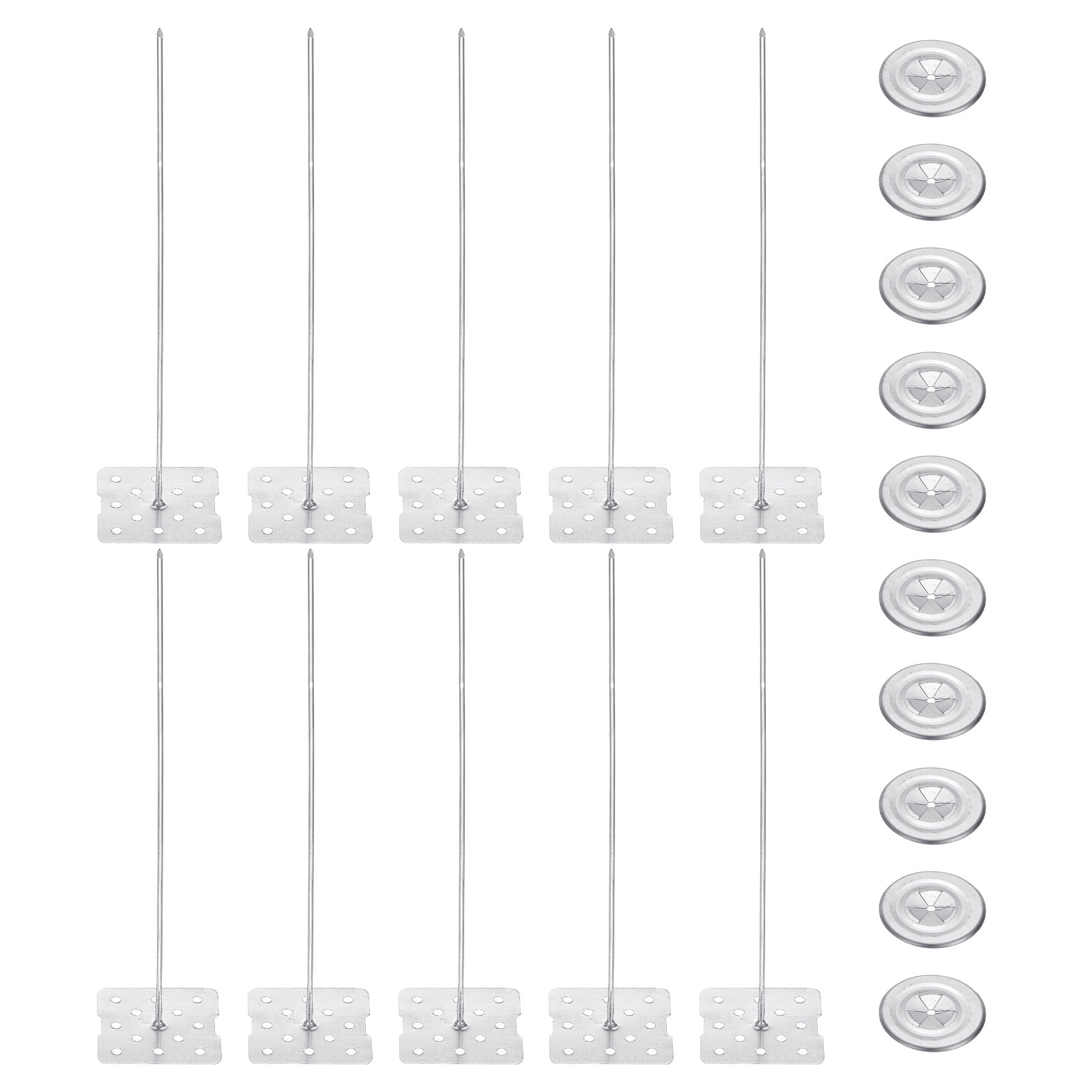 220mm Perforated Insulation Pins with Round Washer,50 Sets 2in Insulating Nails Wall Plug for Fixing Foam Boards to Wall or Ceiling