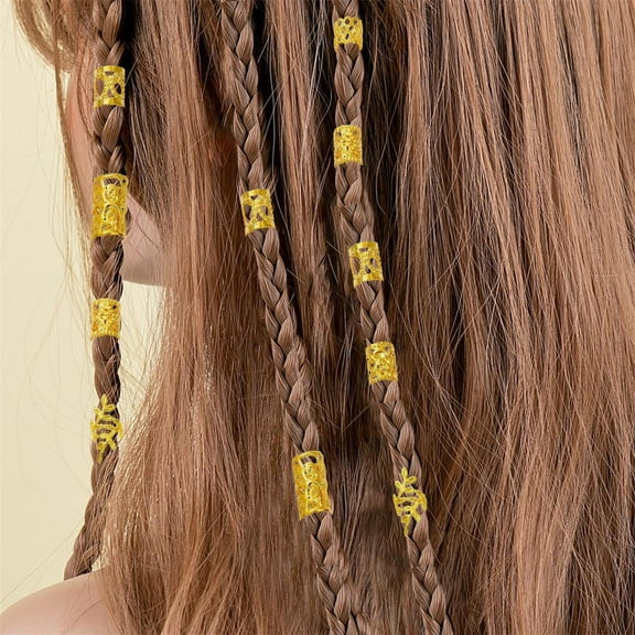 220pcs DIY Long Hair Braid Metal Pendant Extension Rings Decorative Dreadlock Wig Accessories Kit