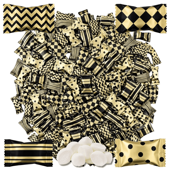 220pk Gold and Black Buttermints Individually Wrapped Bulk Mint Candy