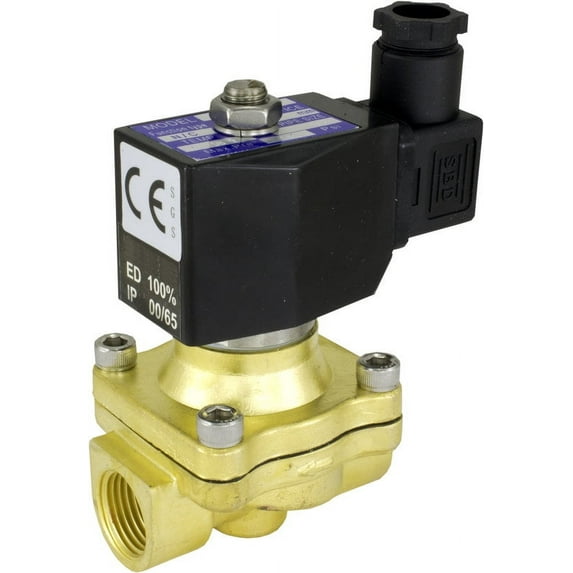 220v AC 16mm 1/2" NPT Normally Closed Brass NBR 2-Way Solenoid Valve