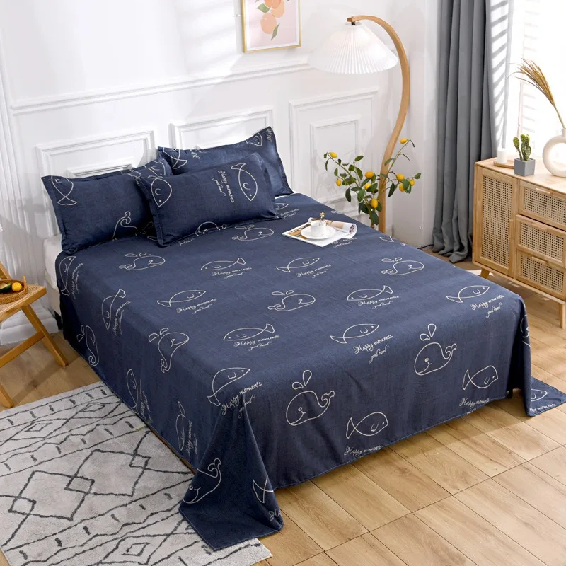 220x230cm Polyester Bed Sheet Skinfriendly Soft Jacquard Coarse Cloth