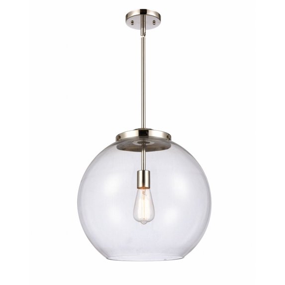 221-1S-PN-G122-16 Innovations Lighting Athens - 1 Light Pendant In Industrial Style-16.38 Inches Tall and 15.75 Inches Wide-Polished Nickel