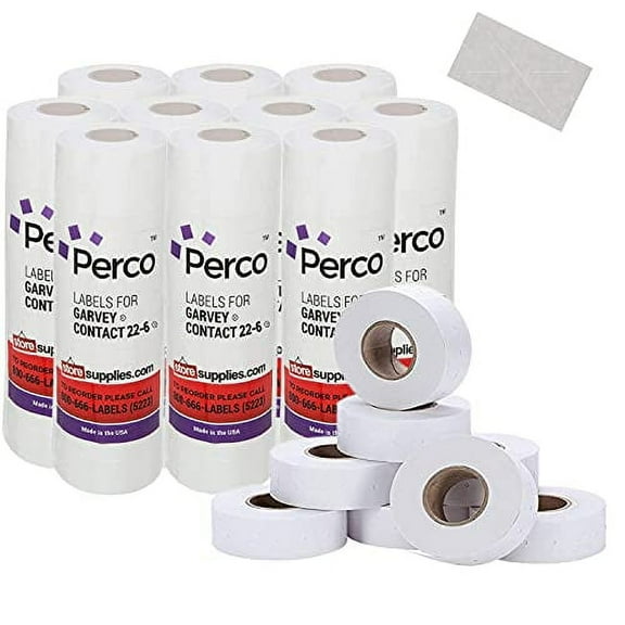 2212 White Pricing Labels for Garvey 22-6 / 22-7 / 22-8 Price Gun - 90 Rolls, 110,000 Pricemarking Labels