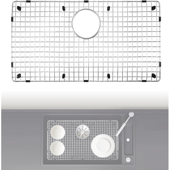 221206 Sink Grid Only Fit for 32" Blanco Precis Super Single, Kitchen Sink Protector Grid Size 27.6" X 14.6", 304 Stainless Steel Kitchen Frame
