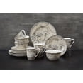 thumbnail image 1 of 222 Fifth Adelaide Round 16-Piece Porcelain Dinnerware Set, White Toile, 1 of 8