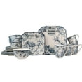thumbnail image 1 of 222 Fifth Adelaide Square Blue Toile Porcelain Dinnerware Set, 16-Piece, 1 of 11
