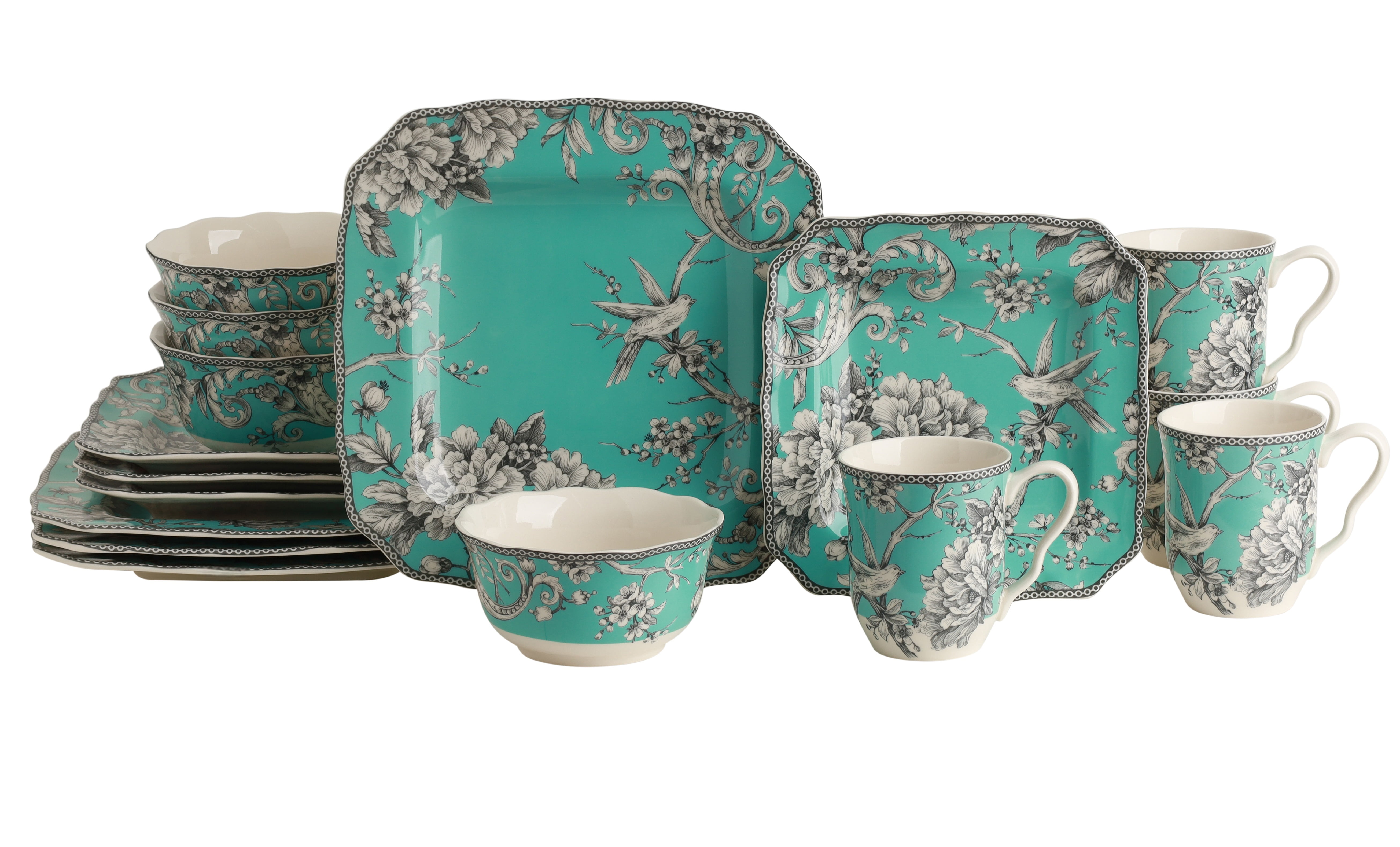 222 FIFTH フィフス　 ハイビスカス　プレート　2枚 222 Fifth Floral Dishware - Adelaide Square Porcelain
