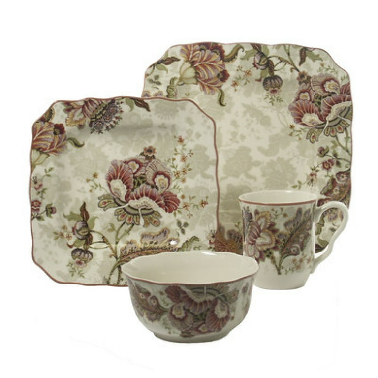 222 Fifth Gabrielle Cream 16 Piece Dinnerware Set