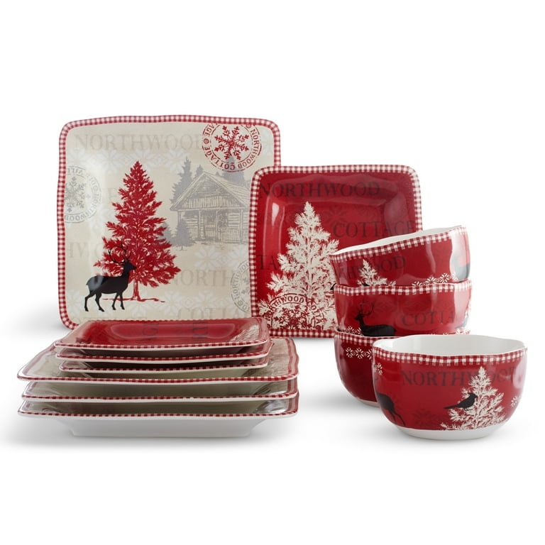 Red christmas dishes cheap