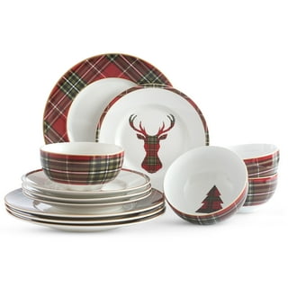 Plaid dinnerware sets hot sale