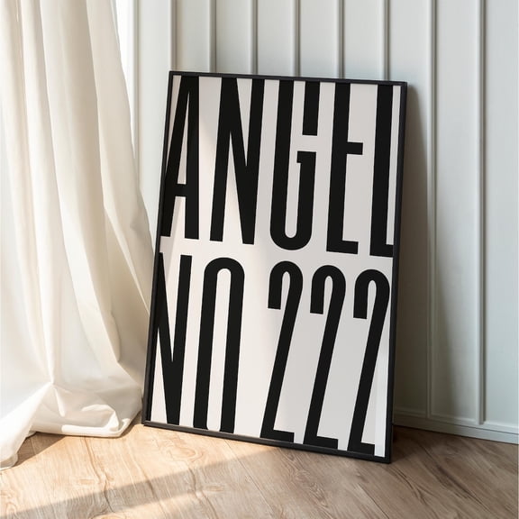 222 Print, Bold Minimalist Angel Number Wall Art Home Decor #957, Unframed Poster Size 8x12