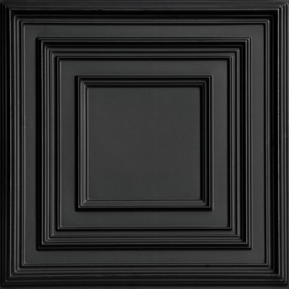 222-Schoolhouse 2 ft. x 2 ft. PVC Lay-in or Glue-up Ceiling Tile in Black (100 Sq. ft. / Pack) - 25 Pieces