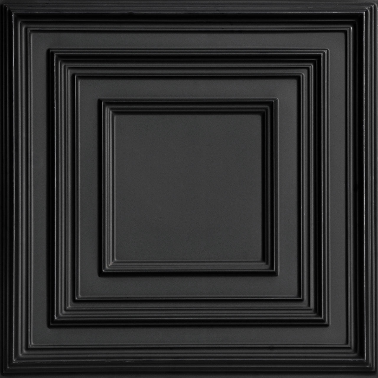 Schoolhouse Black 2x2 PVC Faux Tin Ceiling Tiles Set