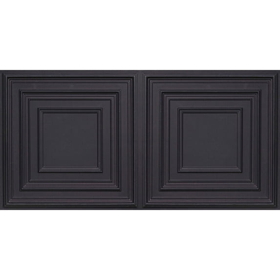 222-Schoolhouse 2 ft. x 4 ft. PVC Lay-in or Glue-up Ceiling Tile in Black (400 Sq. ft. / Pack) - 50 Pieces