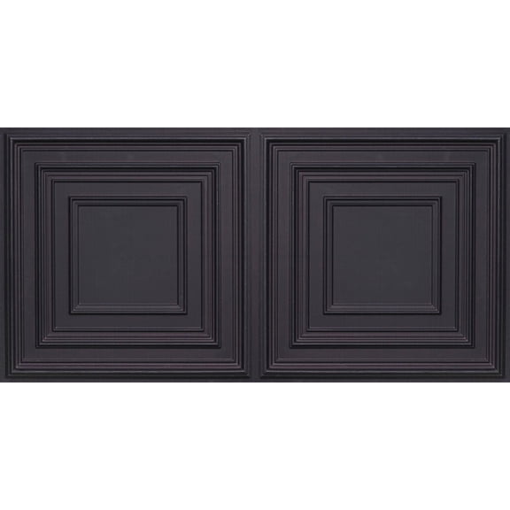 222-Schoolhouse 2 ft. x 4 ft. PVC Lay-in or Glue-up Ceiling Tile in Black (80 Sq. ft. / Pack) - 10 Pieces