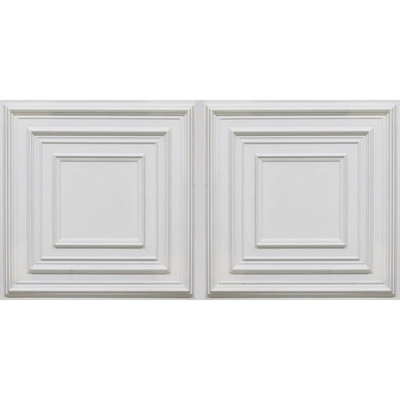 222-Schoolhouse 2 ft. x 4 ft. PVC Lay-in or Glue-up Ceiling Tile in White Matte (200 Sq. ft. / Pack) - 25 Pieces