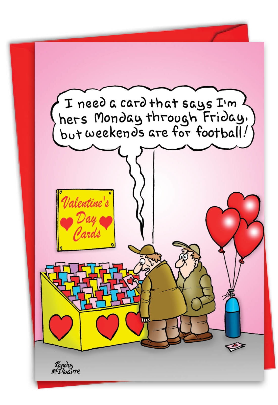 2221 Humor Valentine's Day Card 'Weekends Are For Football Joke Paper '  with Envelope by NobleWorks - Walmart.com, image size:1100x1600