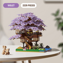 2229Pieces Mini Building Blocks Set for Adults, Flower Tree Building Set with Micro Bricks Model for Home Decor & Christmas Birthday Gifts(Violet)