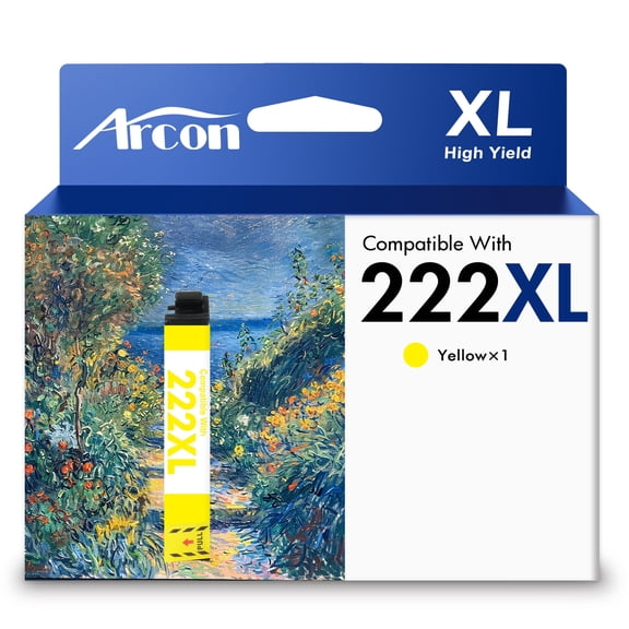 222XL Ink Cartridges 1 x Yellow Compatible for Epson 222 222 XL 222XL Printer Ink for Expression Home XP-5200 WF-2960 All-in-One T222 T222XL