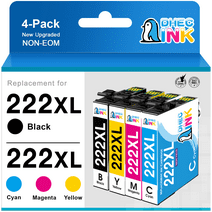 222XL Ink Cartridges for Epson Ink 222 XL 222XL T222 T222XL Combo Pack for Epson Expression Home XP-5200 XP5200 Workforce WF-2960 WF2960 Printer ( Black Cyan Magenta Yellow 4 Pack)