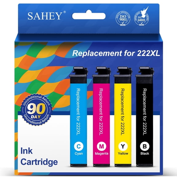222XL Ink Compatible for Epson 222 Ink Cartridges for Expression Home XP-5200 Workforce WF-2960 Printer ink (4-Pack)