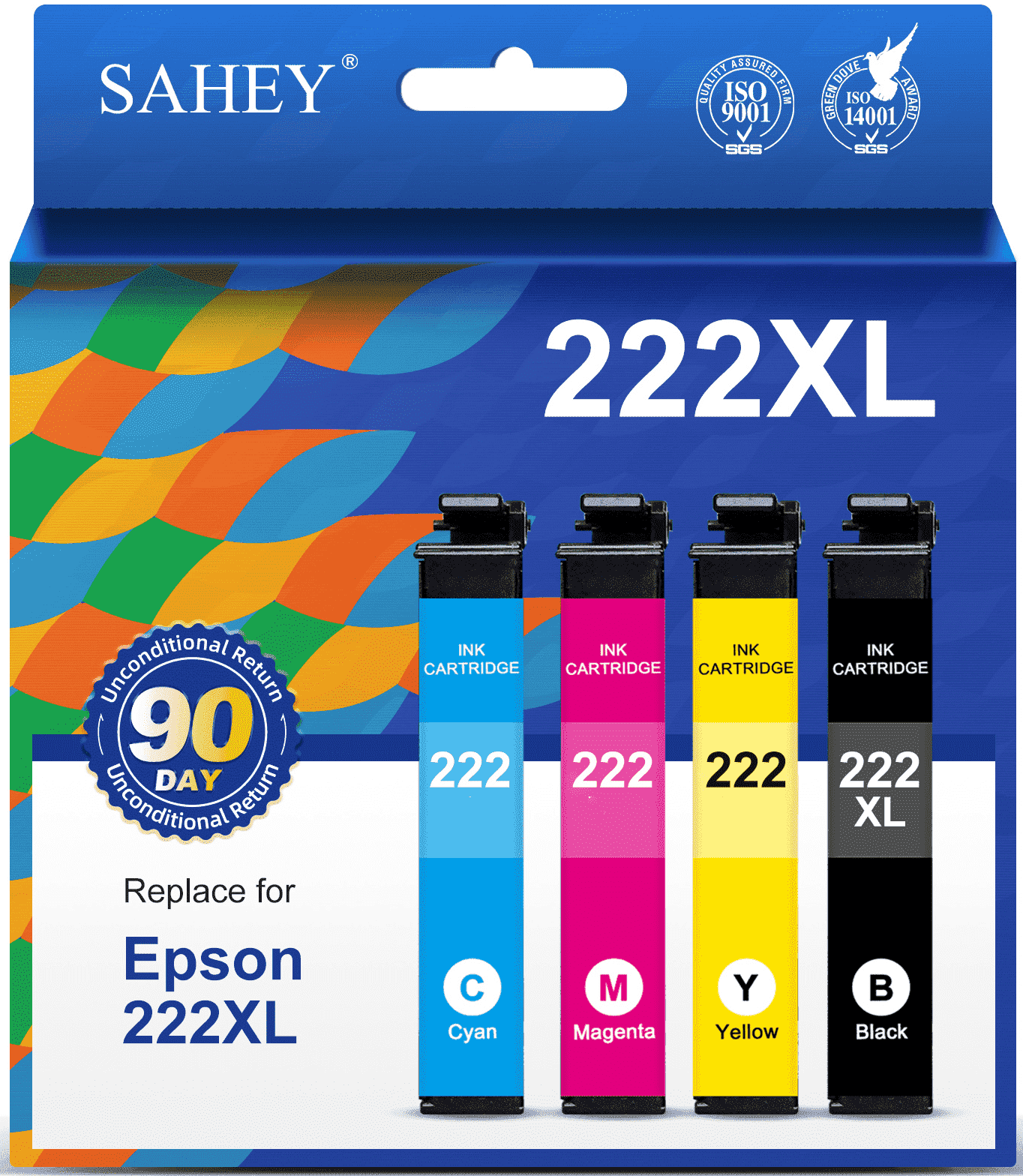 222XL Ink Compatible for Epson 222 Ink Cartridges for Expression Home XP-5200 Workforce WF-2960 Printer ink (4-Pack)