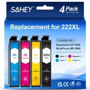 222XL Ink Compatible for Epson 222 Ink Cartridges for Expression Home XP-5200 Workforce WF-2960 Printer ink (4-Pack)