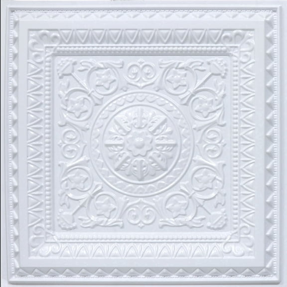 223 - Economy 2 ft. x 2 ft. Drop-in PVC Ceiling Tile in Plain White (40 Sq. ft. / Pack) - 10 Pieces