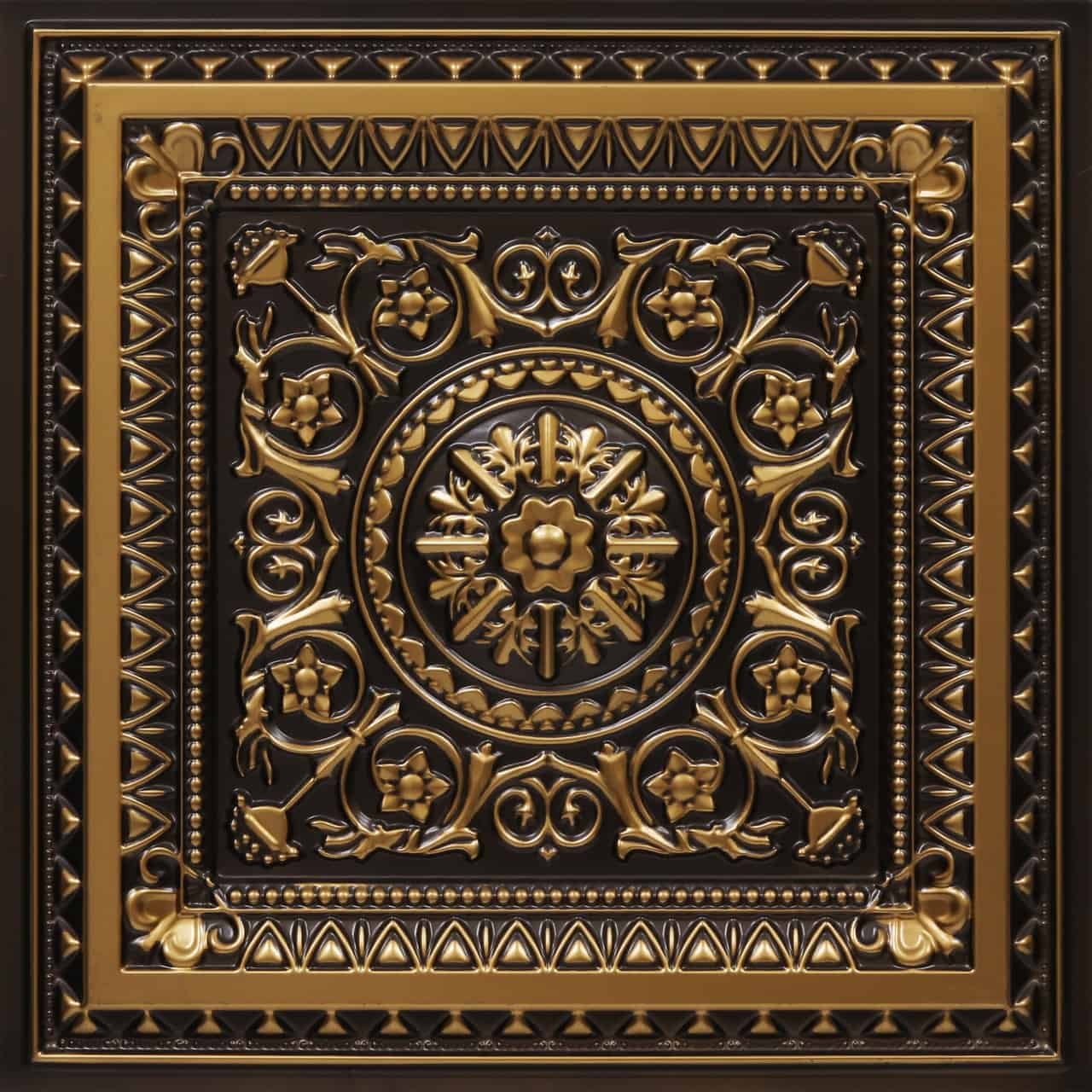 Antique Gold 24" x 24" PVC Decorative Ceiling Tile
