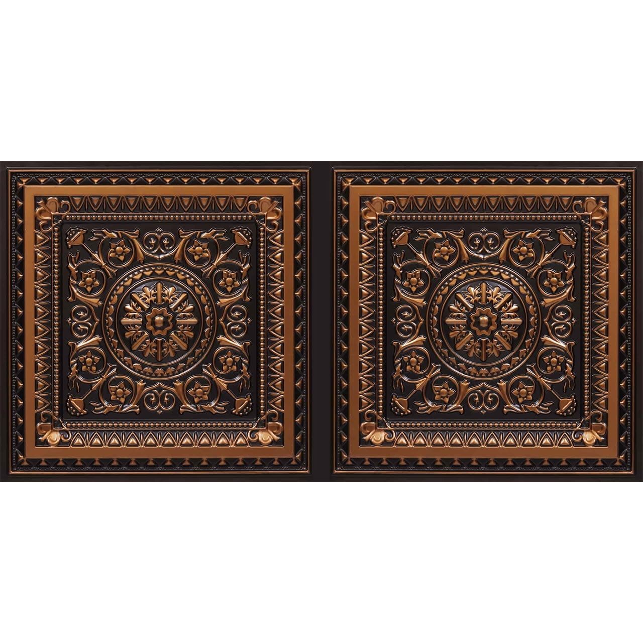 La Scala Antique Copper Faux Tin 2x4 ft Ceiling Tile