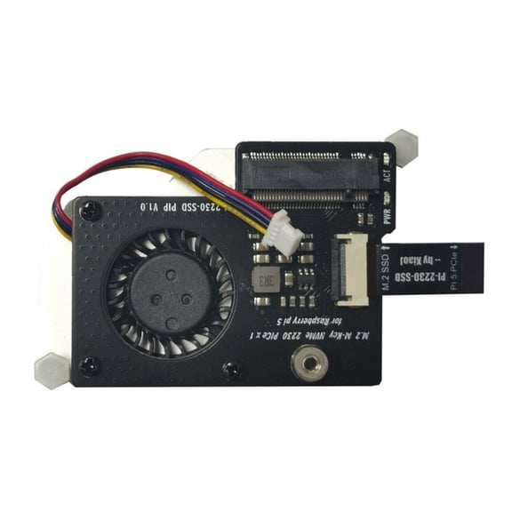 2230 PCIe to NVMe SSD Solid Drive Expansion Board for RPI 5 Increase Capacity Support Official Heatsinks Fan