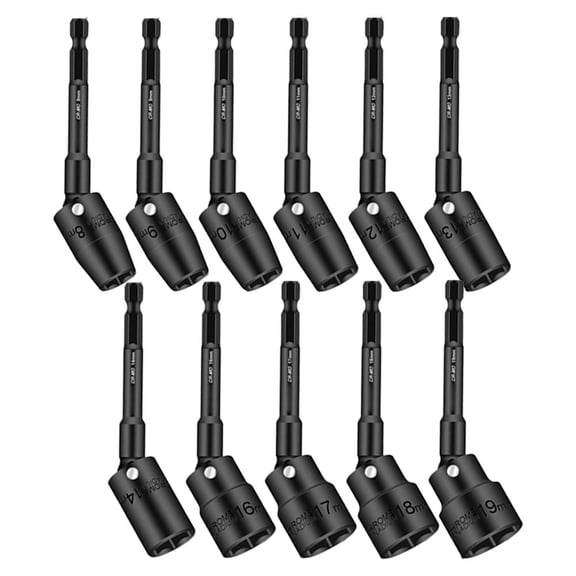 223222 1Pc 360 Degree Rotatable Driver Socket Head Adapter H8-H19 Hex Shank 100Mm For Electric Wrench Pneumatic Air Tool 8Mm Smile Home