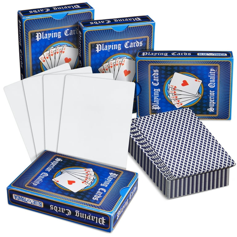 Blue Panda Blank DIY Playing Cards (4 Decks)