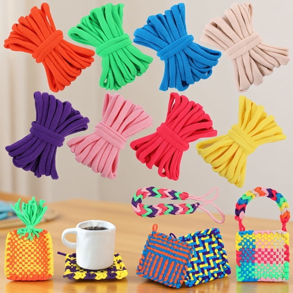 224 Loom Loops Refill for Potholder Weaving Loom Kit, Elastic Loops in 8 Colors, DIY Arts and Crafts Supplies for Beginners